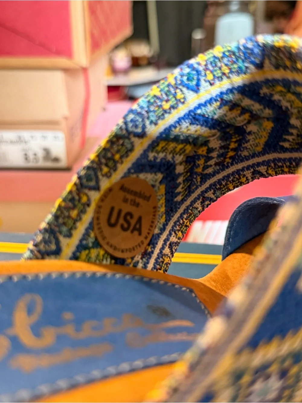 Sbicca KASHMIR Blue/multi Embroidered Platform Sandals